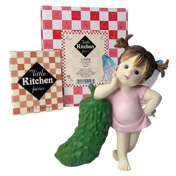 My Little Kitchen Fairies Dill Pickle Fairie Fine Fairy Girl Figurine New Box